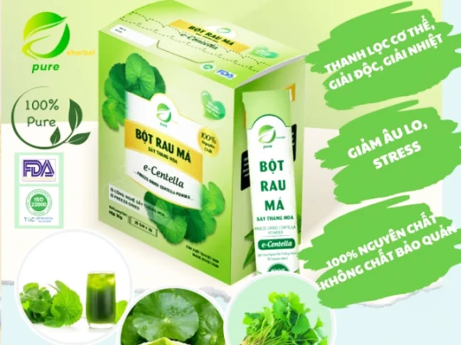 Bột Rau Má sấy thăng hoa e-Centella - Hộp 25 gói